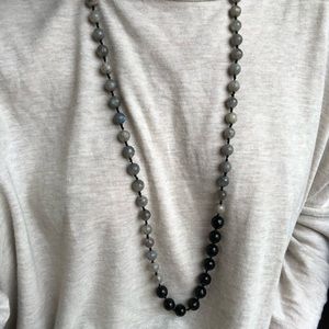 Gray and black beaded necklace